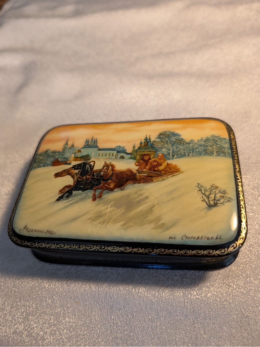Vintage Russian collectible laquer box